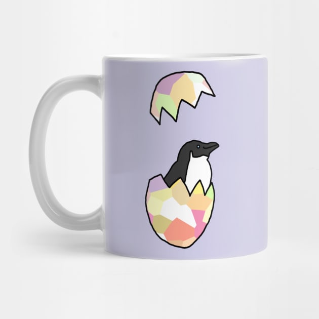 Little Penguin Popping out of her Funny Easter Egg by ellenhenryart